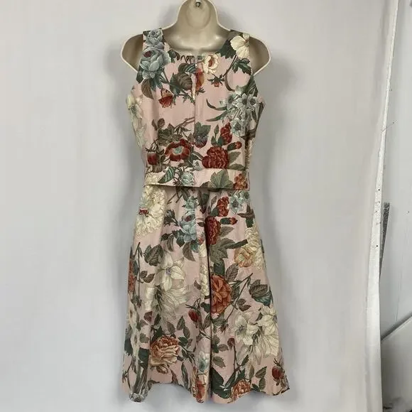 Vtg Sabino Dress Womens Medium Romantic Botanical Floral Cottagecore 80s Pockets - Picture 6 of 16